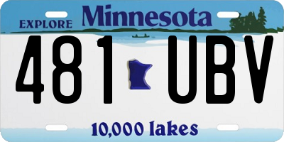 MN license plate 481UBV