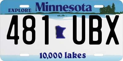 MN license plate 481UBX