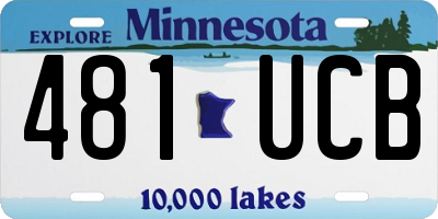 MN license plate 481UCB