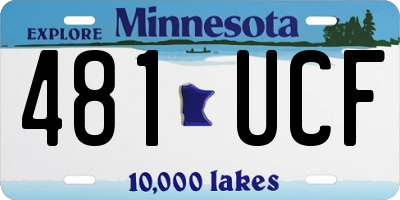 MN license plate 481UCF