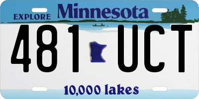 MN license plate 481UCT