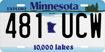 MN license plate 481UCW