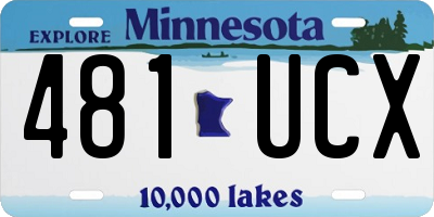 MN license plate 481UCX