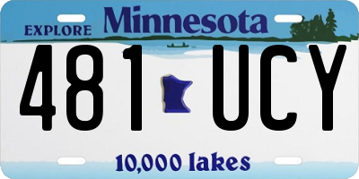 MN license plate 481UCY