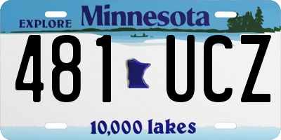 MN license plate 481UCZ