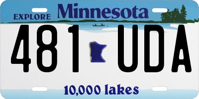 MN license plate 481UDA