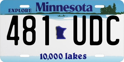 MN license plate 481UDC