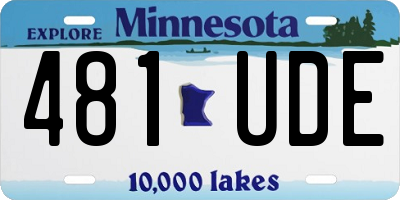 MN license plate 481UDE