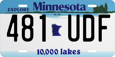 MN license plate 481UDF