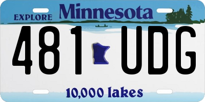 MN license plate 481UDG