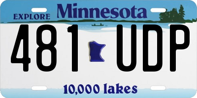 MN license plate 481UDP