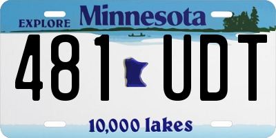 MN license plate 481UDT