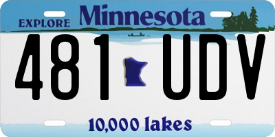 MN license plate 481UDV