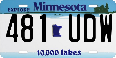 MN license plate 481UDW