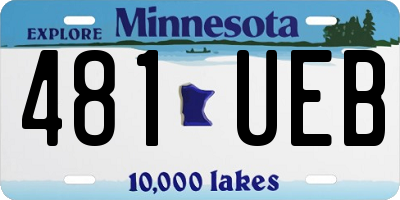 MN license plate 481UEB
