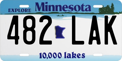 MN license plate 482LAK