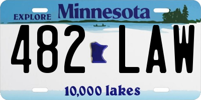 MN license plate 482LAW