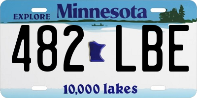 MN license plate 482LBE