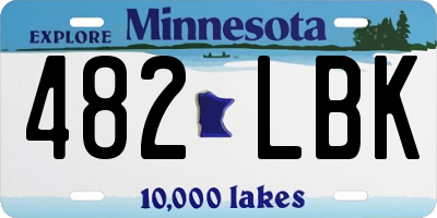 MN license plate 482LBK