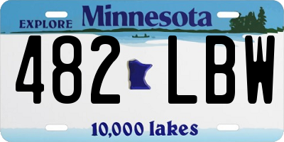 MN license plate 482LBW