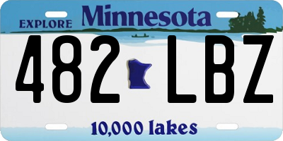 MN license plate 482LBZ