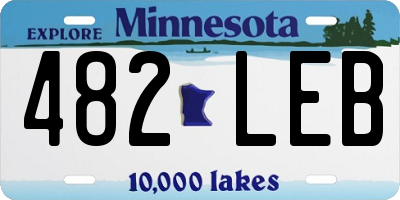 MN license plate 482LEB