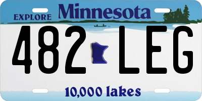 MN license plate 482LEG