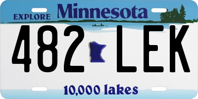 MN license plate 482LEK