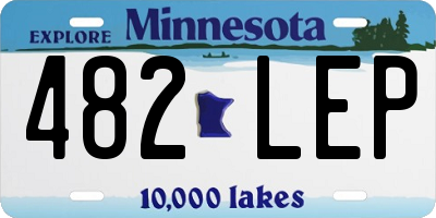 MN license plate 482LEP