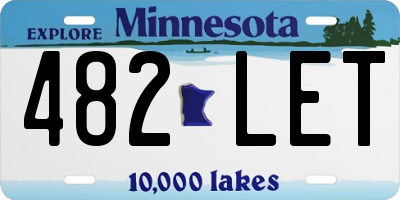 MN license plate 482LET