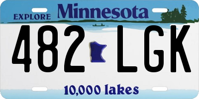 MN license plate 482LGK