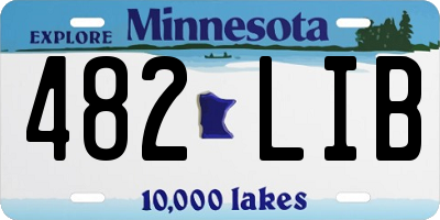 MN license plate 482LIB