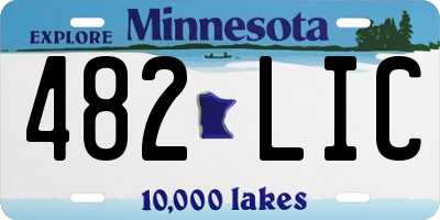 MN license plate 482LIC