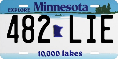 MN license plate 482LIE