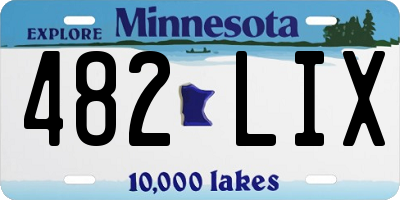 MN license plate 482LIX
