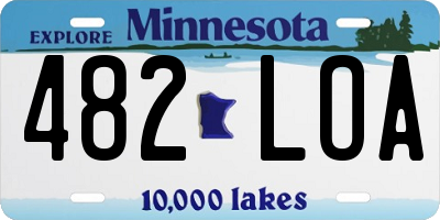 MN license plate 482LOA