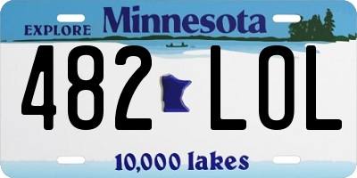 MN license plate 482LOL