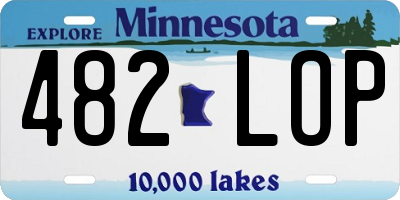 MN license plate 482LOP