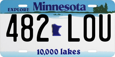 MN license plate 482LOU