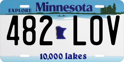 MN license plate 482LOV