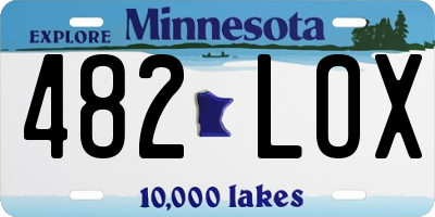 MN license plate 482LOX