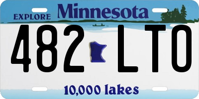 MN license plate 482LTO