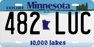 MN license plate 482LUC