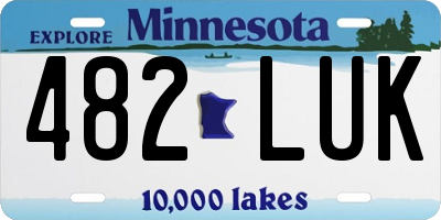 MN license plate 482LUK