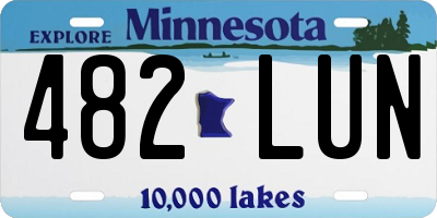 MN license plate 482LUN