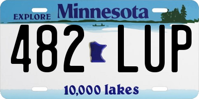 MN license plate 482LUP