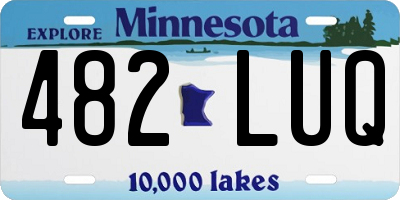 MN license plate 482LUQ