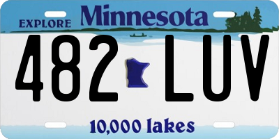 MN license plate 482LUV