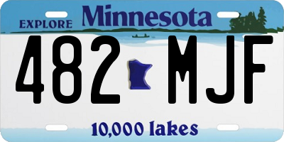MN license plate 482MJF