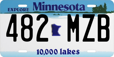 MN license plate 482MZB